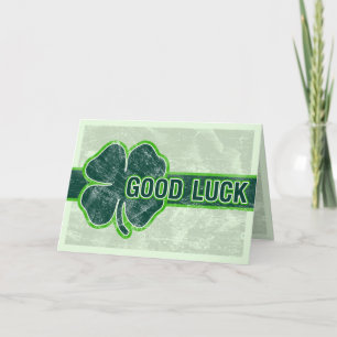 Good Luck Shamrock Grunge Greeting Card