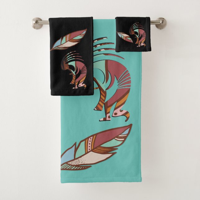 Good Luck Southwestern Kokopelli Bath Towel Set (Insitu)