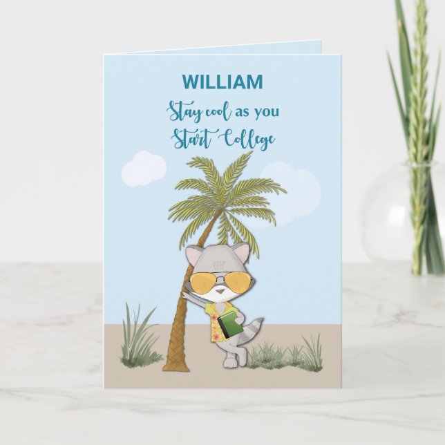 Good Luck Starting College Custom Name Funny Cool  Card (Front)