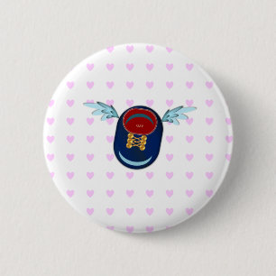Good luck winged shoe 2 inch round button