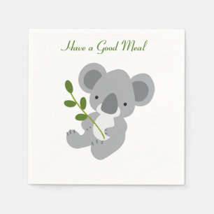 Good Meal, Cute Koala Bear Personalized Napkin