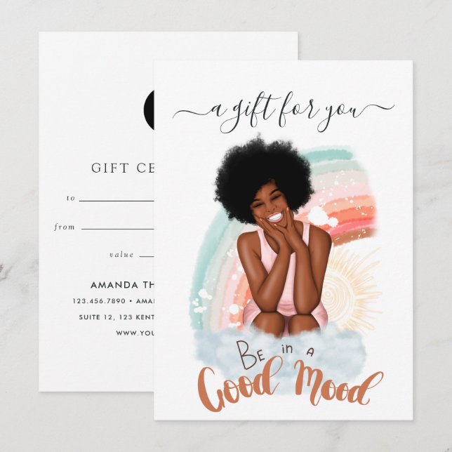 Good Mood Black Woman Gift Certificate (Front/Back)