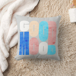 "Good Mood" Positive Vibes Throw Pillow