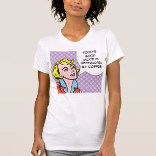 Good Mood Sponsored by Coffee Comic Book T-Shirt