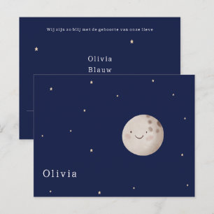 Good Moon and Star Night Baby Birth Postcard