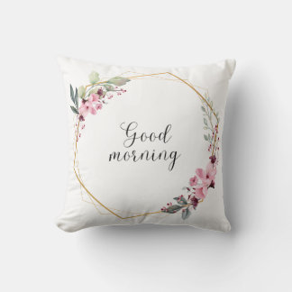 good moring throw pillow