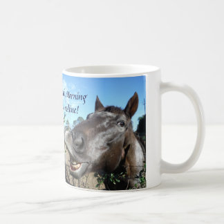 Good mornig Sunshine Funny Face brown horse Coffee Mug