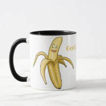 Good Morning Banana Mug - cut yellow cartoon