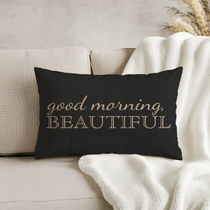 "Good Morning, Beautiful" Charcoal Accent Pillow