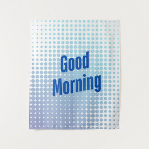 Good Morning Blue Dots Tapestry
