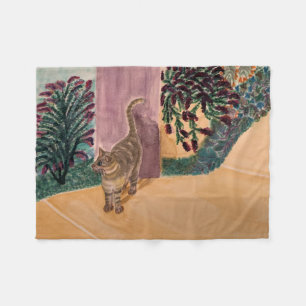 Good Morning Cat Fleece Blanket