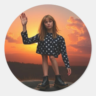good morning classic round sticker