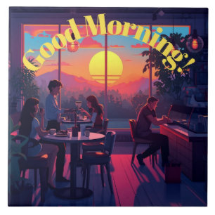 Good Morning Coffee House Tile