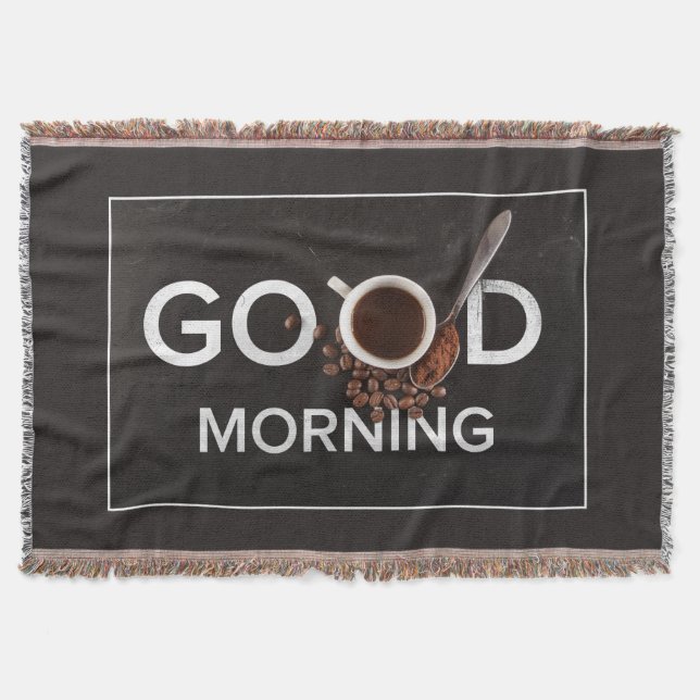 Good Morning Coffee throw blanket (Front)