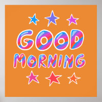 GOOD MORNING Colorful Cool & Fun Stars
