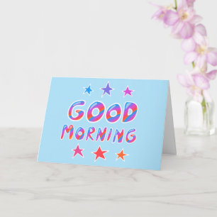 GOOD MORNING Colourful Cool Stripes CUSTOM Card