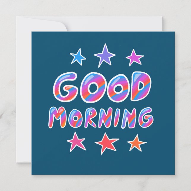 GOOD MORNING Colourful Cool Stripes CUSTOM Card (Front)