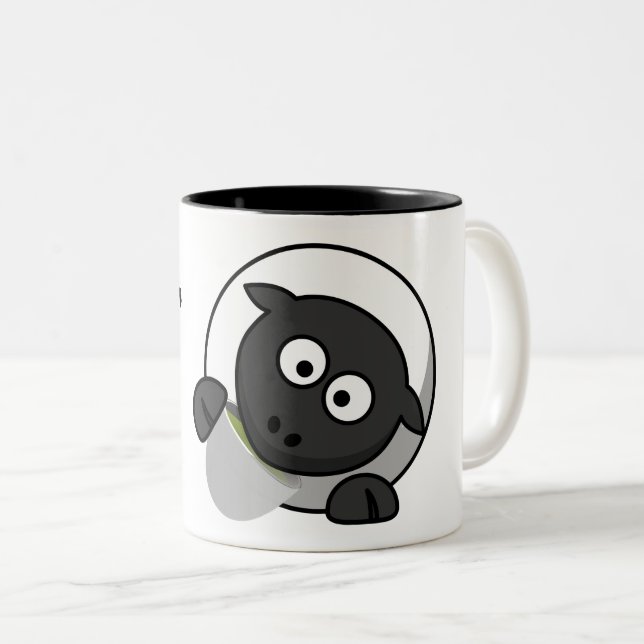"Good morning" cup with sheep (Front Right)