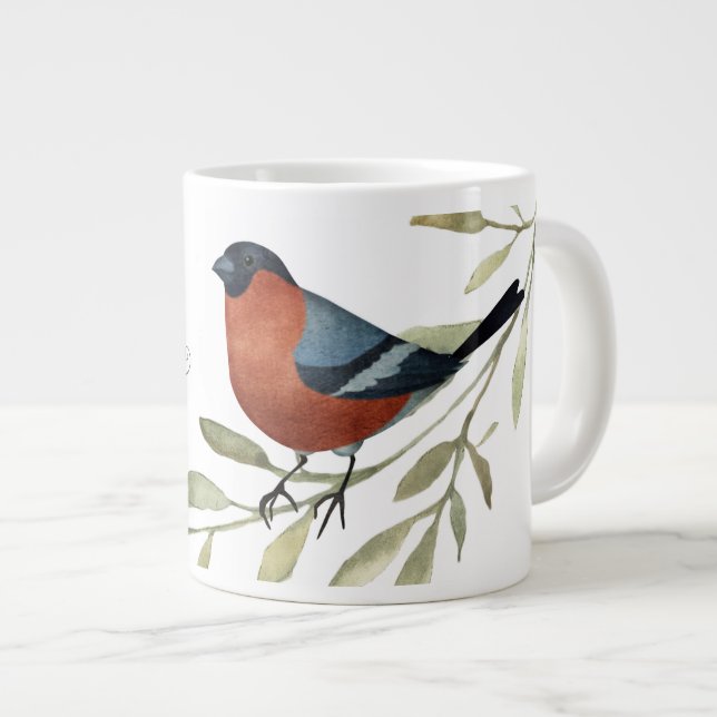 Good Morning, Cute Robin  Large Coffee Mug (Front Right)