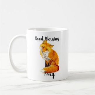 Good Morning Foxy mignonne Red Fox Coffee Mug