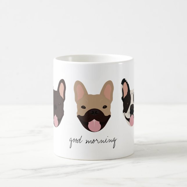 Good Morning French Bulldogs Coffee Mug (Center)