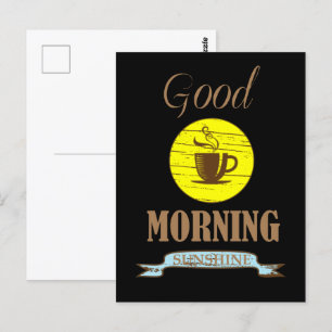 Good morning funny coffee drinker quotes postcard
