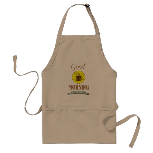 Good morning funny coffee drinker quotes standard apron (Front)