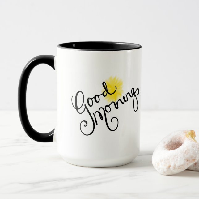 Good Morning Go Away 15 oz Mug (With Donut)