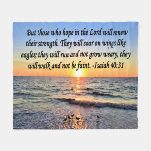GOOD MORNING GOD ISAIAH 40:10 SUNRISE FLEECE BLANKET