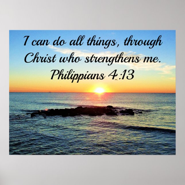 GOOD MORNING GOD PHILIPPIANS 4:13 SUNRISE POSTER (Front)