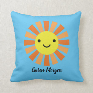 Good Morning Good Night in German Throw Pillow