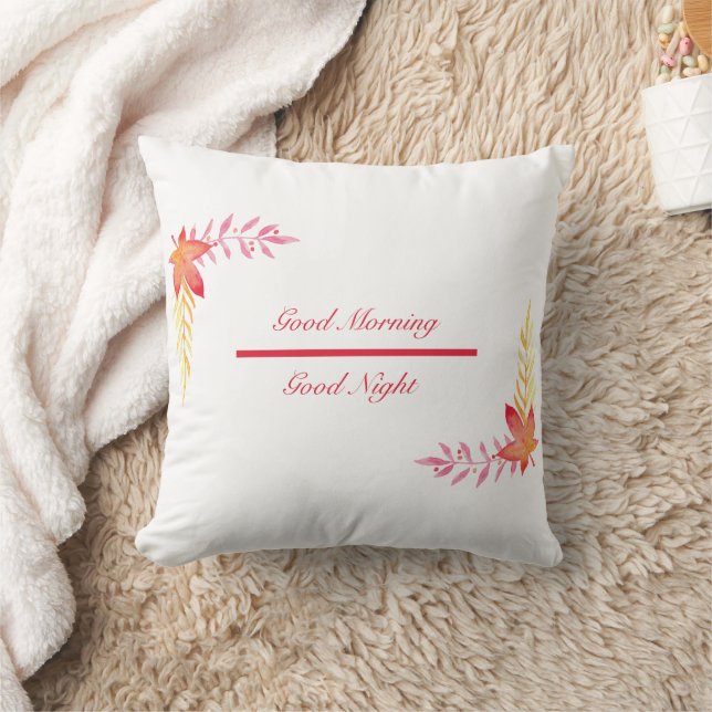 Good Morning & Good Night Throw Pillow 16" x 16" (Blanket)