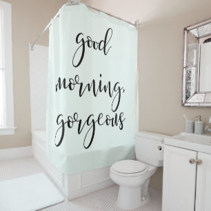 Good Morning Gorgeous   Modern Typography on Mint