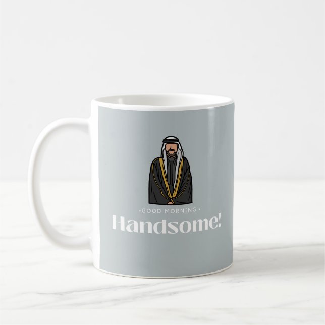 Good Morning Handsome Arab Man Coffee Mug (Left)