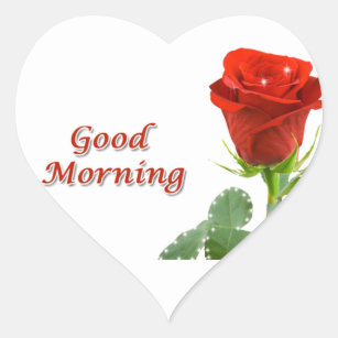 good morning heart sticker