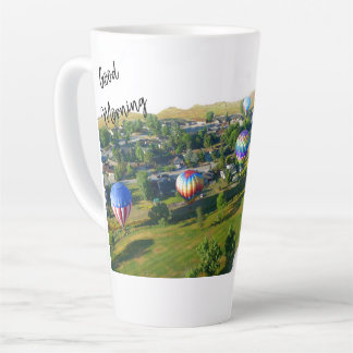 Good morning hot air balloons Latte Mug in colour