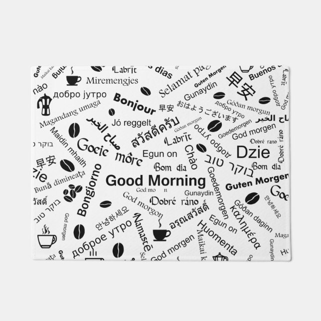 Good Morning in all languages of the Word Doormat (Front)