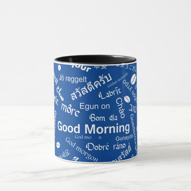 Good Morning in all languages of the Word Mug (Center)