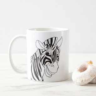 Good Morning Lettering Lovely Zebra Black & White Coffee Mug
