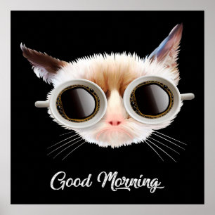 Good Morning My Cat Meow   Cute Gift   Cat Lover  Poster