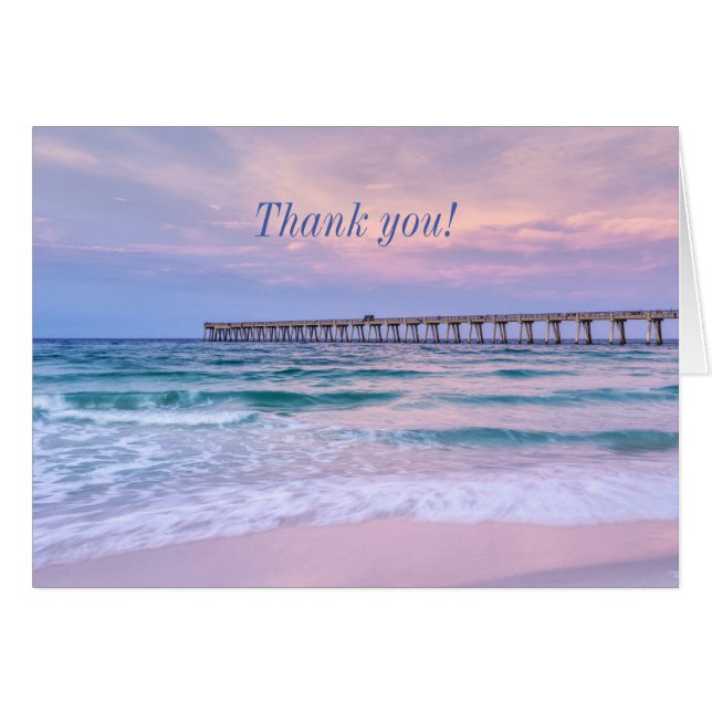 Good Morning Navarre Beach Pier Carte de remerciem (Devant Horizontal)