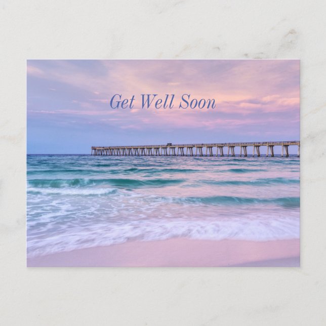 Good Morning Navarre Beach Pier Get Well Soon Postcard (Front)