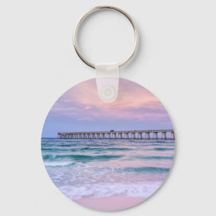 Good Morning Navarre Beach Pier Keychain