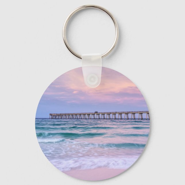 Good Morning Navarre Beach Pier Keychain (Front)