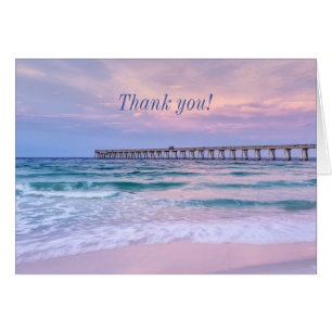 Good Morning Navarre Beach Pier Thank You Card