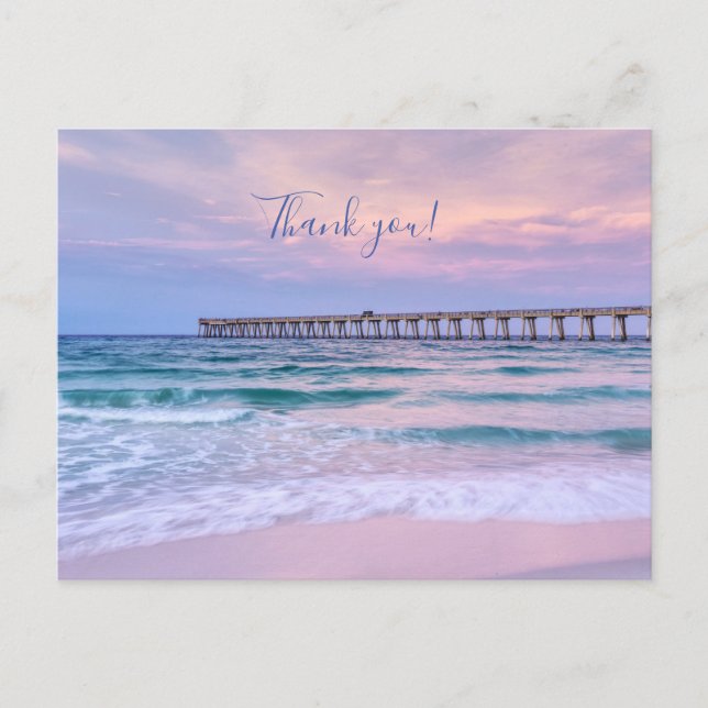 Good Morning Navarre Beach Pier Thank You Postcard (Front)