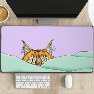 Good Morning Orange Cat Funny Desk Mat