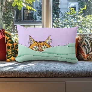 Good Morning Orange Cat Funny Lumbar Pillow