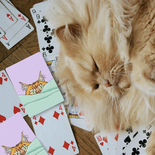 Good Morning Orange Cat Funny Playing Cards (Creator Uploaded)