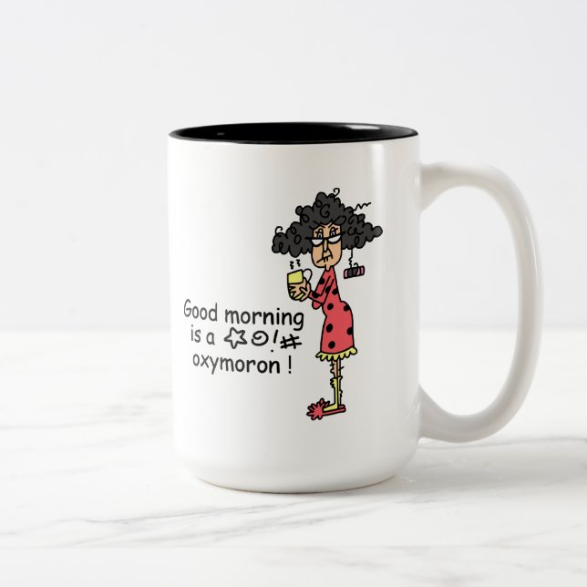 Good Morning Oxymoron Two-Tone Coffee Mug (Right)